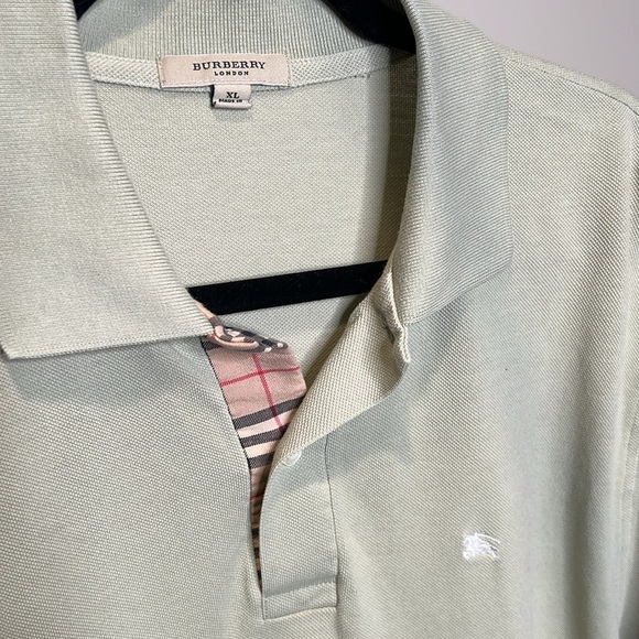 Burberry Nova Check Polo sage green and signature plaid men’s dress shirt - Picture 3 of 15